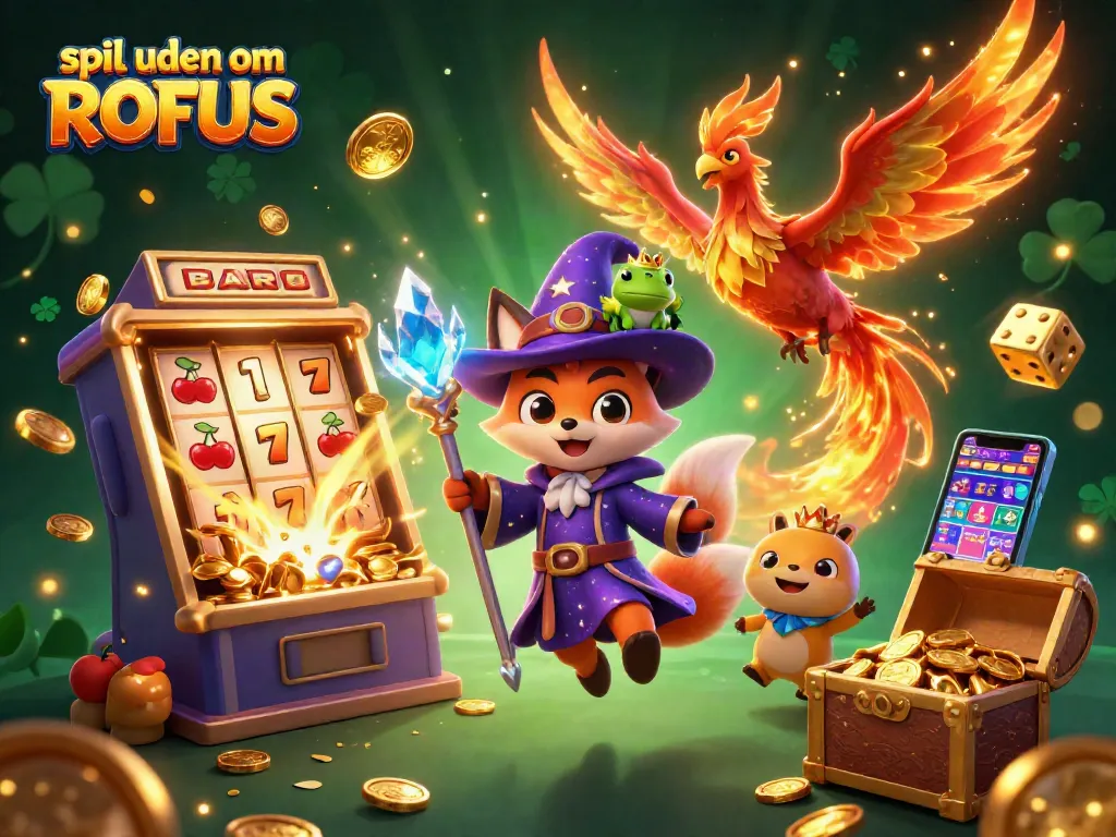 Engaging 3D scene featuring magical elements for spil uden om ROFUS and exciting casino games.