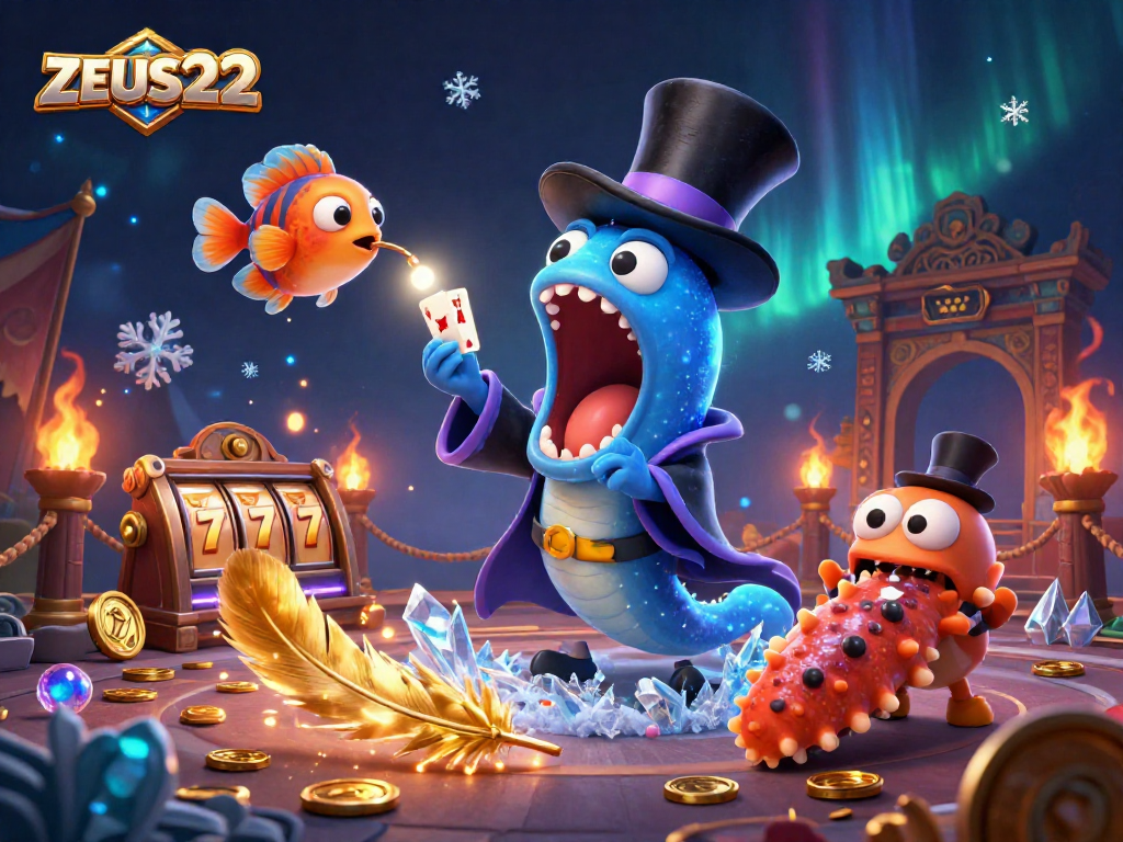 Engage with ZEUS222's magical slot experience featuring thrilling characters and vibrant casino elements.