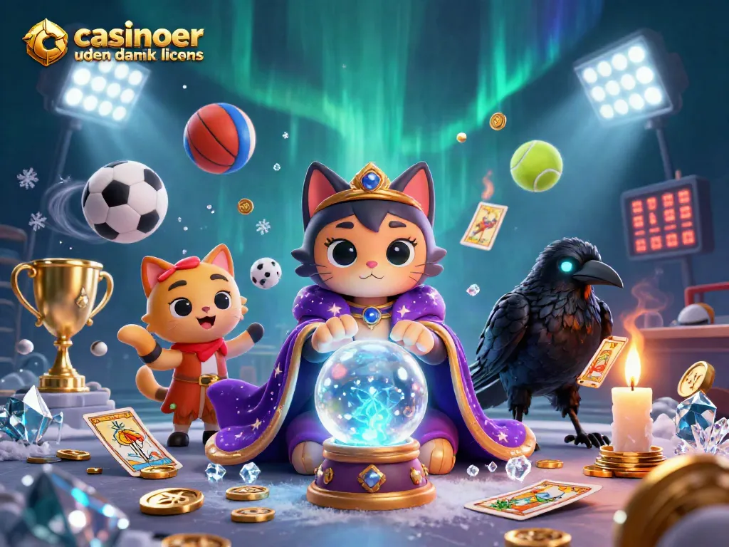 Engaging gaming scene showcasing casinoer uden dansk licens with cartoon characters, sports elements, and dynamic energy.